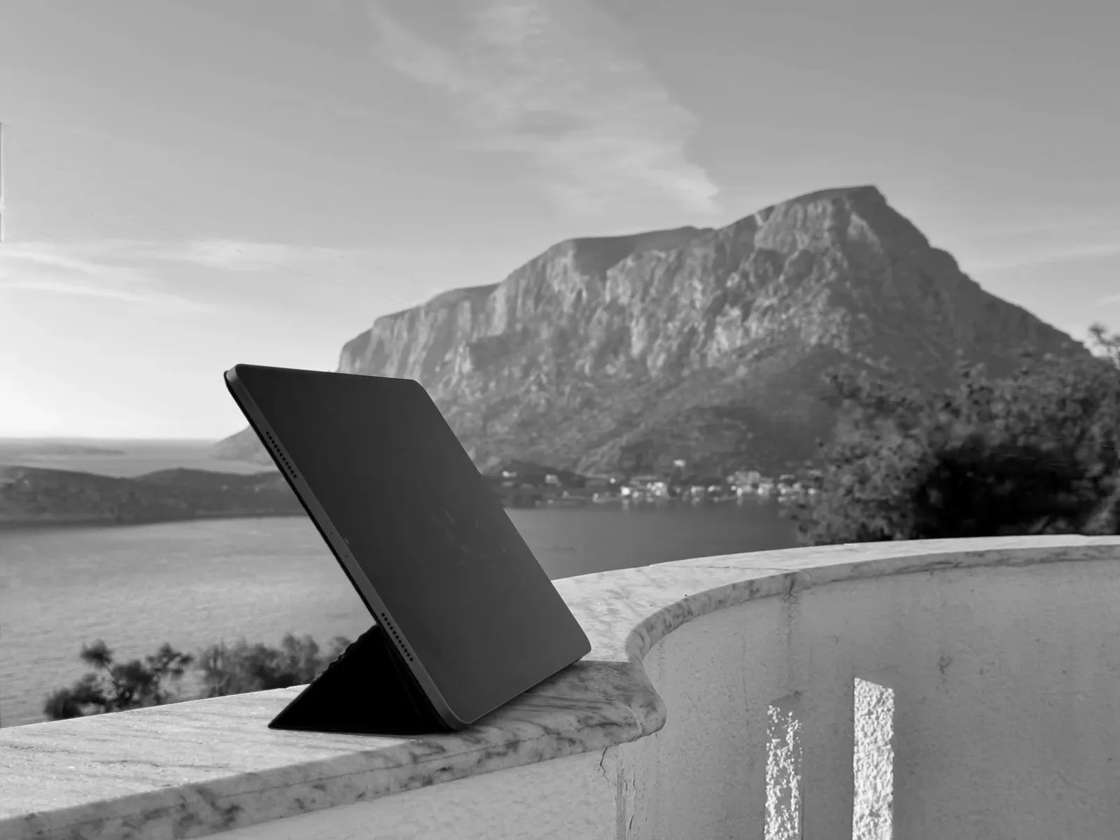 Consulting for investors and landowners — working session with a view over Telendos
